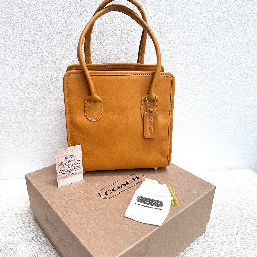 Vintage Coach Retro Dinky Shopping Bag 9001 - Golden Yellow Leather - USA 1991